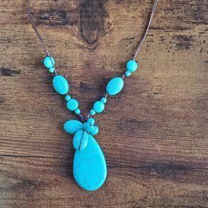 Faux turquoise necklace